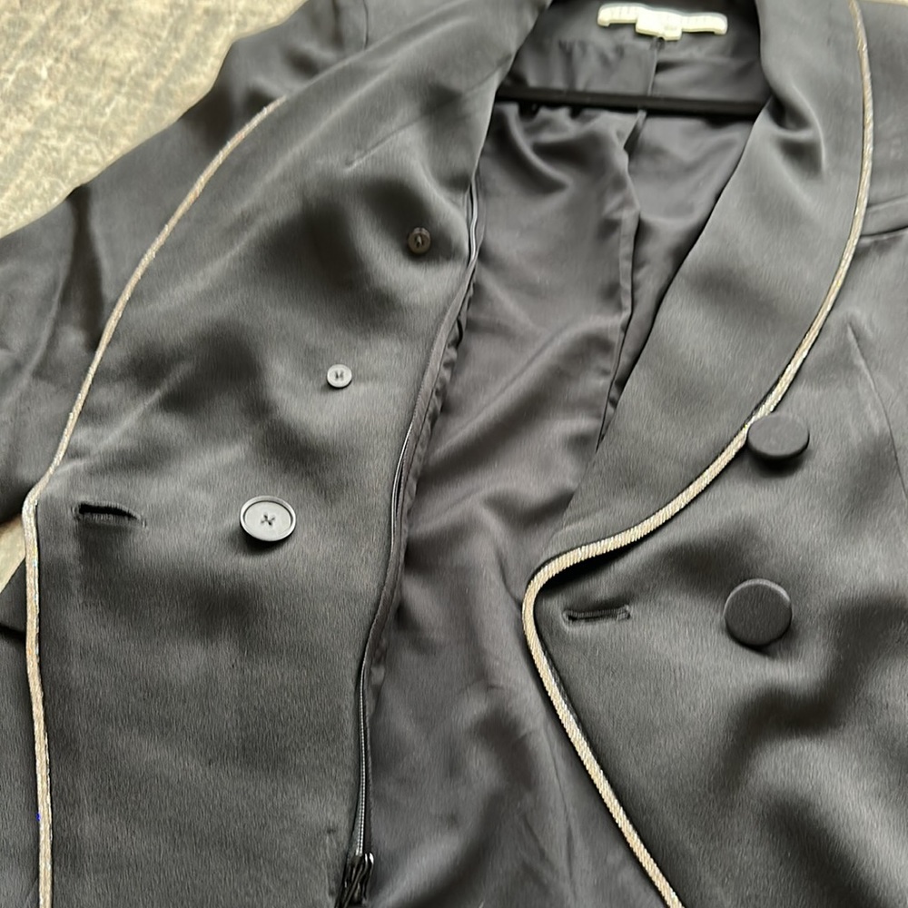 Veronica Beard Jagger Crystal-Embellished Satin Dickey Jacket - Picture 9 of 10